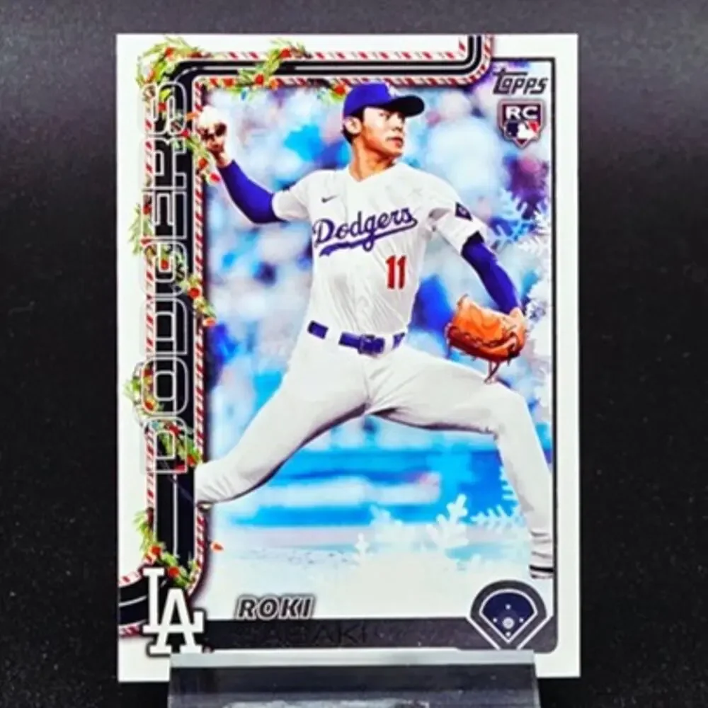 Roki Sasaki Topps Holiday Evergreen Die Cut RC Los Angeles Dodgers Star - Picture 6 of 7